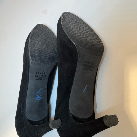 Stuart Weitzman Suede Black Heels Women’s Size‎ 6.5 Classic Pumps Round Toe - Picture 5 of 10